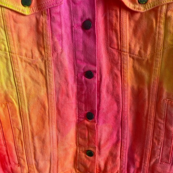 NWT Carmar Oversized Denim Pink Orange Jacket - Picture 5 of 9